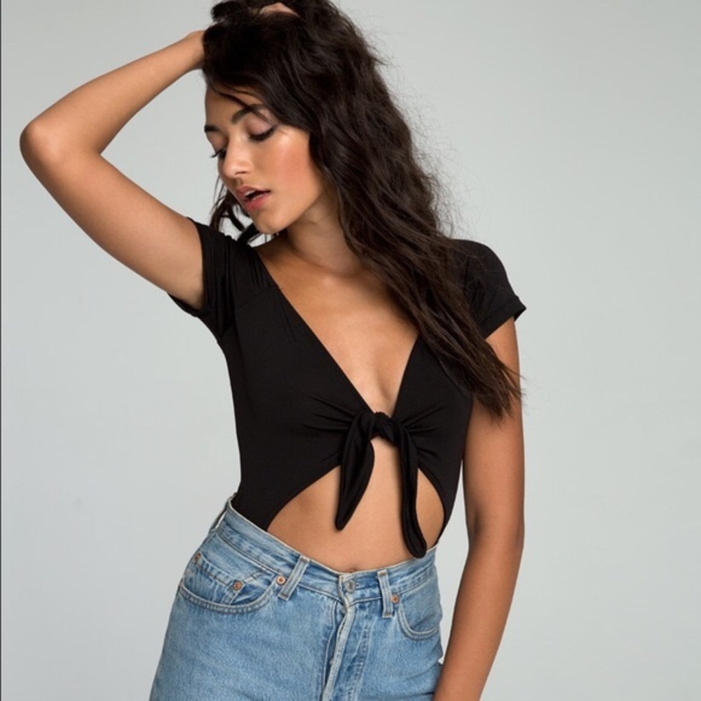 Motel rocks cut out black bodysuit